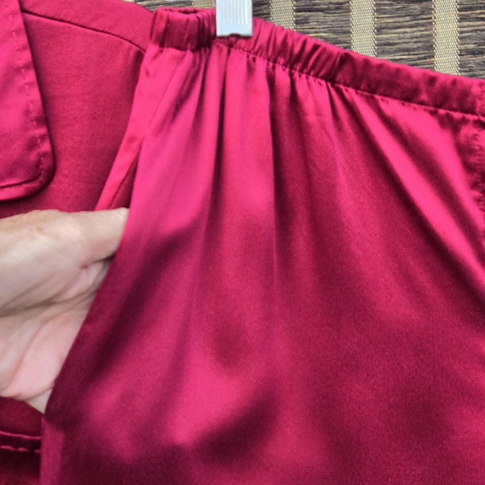 Donna Karan Silk PJ's Burgundy M - Picture 6 of 9